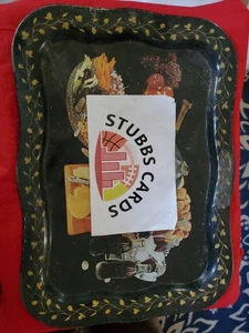 Coca Cola Vintage Large Serving Tray Snack Hostess Black Metal Coke 18.5" x 13.5 - Picture 1 of 3