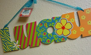 *PLACA DE PARED DE MADERA LUAU FIESTA LUAU FLOR HAWAIANA LEOPARDO IMPRESIÓN CEBRA - Imagen 1 de 7