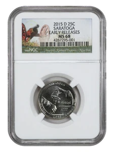 2015-D 25C Saratoga NP NGC MS68 - Type 1 - Clad - Picture 1 of 4