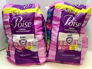 Poise Fresh Protection Pads, #5 Maximum Long, 128 Total Pads, Disheveled Packs - Picture 1 of 5