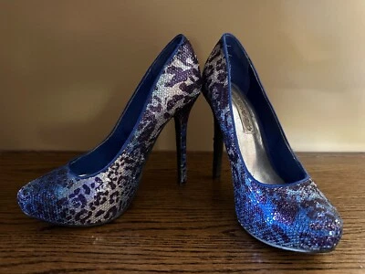 NAUGHTY MONKEY Sequin Stilettos Pumps ~ Size 7.5 - Image 1 of 4