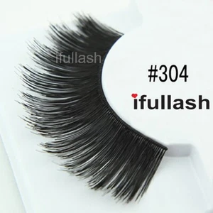 #304 ifullash 6,12 pares de pestañas negras postizas 100 % cabello humano - Imagen 1 de 2