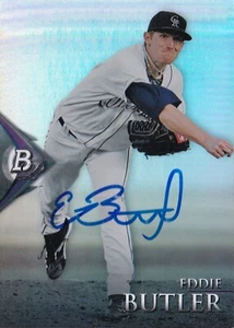 EDDIE BUTLER SIGNED AUTO'D 2014 BOWMAN PLATINUM CARD #BPP45 COLORADO ROCKIES - Picture 1 of 3