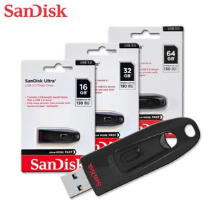 SanDisk Ultra 16GB 32GB 64GB USB 3.0 Flash Pen Thumb Drive R/100MBs SDCZ48 - Picture 1 of 7