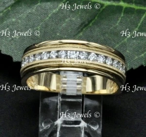 14k Solid Yellow gold ladies Diamond band ring. 0.52 ct Wedding band size 6.5 - Picture 1 of 6
