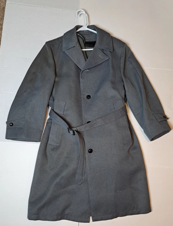 复古男式 TRENCH 外套 Woodmere Richman Bros. 1970 年代全新状况 42 Reg — 第 1/4 张图片