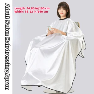 Adult Salon Hairdressing Apron Waterproof Barbers Hair Cutting Gown Capes White - Picture 1 of 16