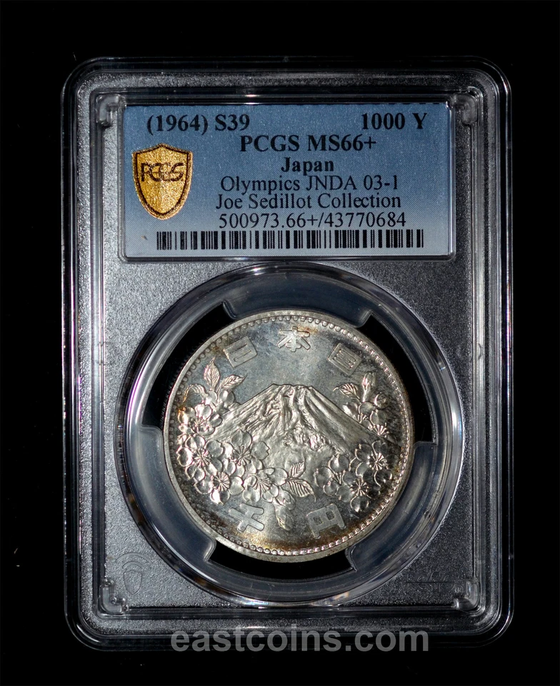 PCGS MS66+ 1964 Japan Showa year 39 AR 1000 yen, ex Joe Sedillot Collection - Image 1 of 4
