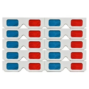 3D Glasses, 10 Pairs Red and Stereo Lenses for Set Anaglyph 3D4163 - Foto 1 di 8