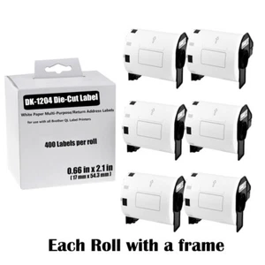 6 rollos grandes 102 mm*51 mm multiusos etiquetas de papel blanco DK-1240 para Brother QL - Imagen 1 de 11