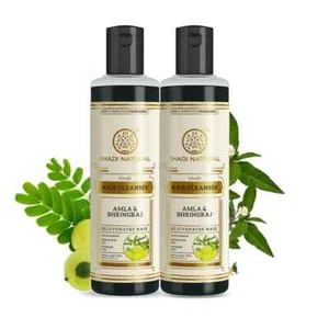 Khadi Natura Herbal Ayurvedic Amla And Bhringraj Cleanser 210ml Pack Of 2 - Picture 1 of 6