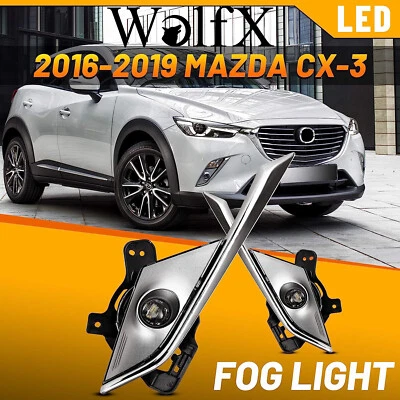 Luces antiniebla LED para Mazda CX-3 2016-2019 parachoques lente transparente lámpara + kit de cableado + interruptor Foto 1 de 4