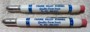 2 Vintage Advertising Bullet Pencils PRAIRIE VALLEY HYBRIDS Phillips, Nebraska - Picture 1 of 4