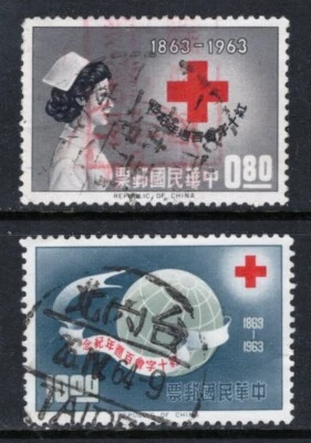 CHINA TAIWAN Sc#1375-6 1963 International Red Cross Centenary Used - Image 1 of 2