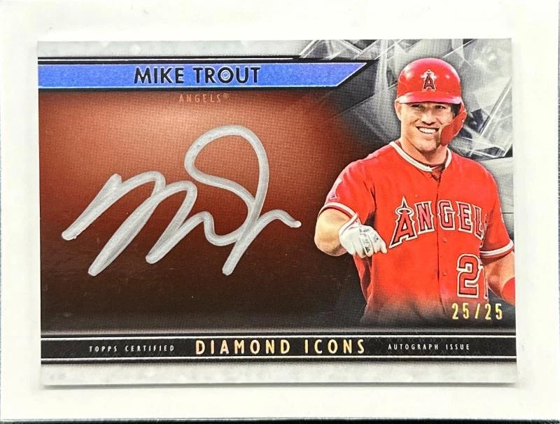 2019 Topps Diamond Icons Mike Trout Silver Ink Auto Autograph #25/25 Angels