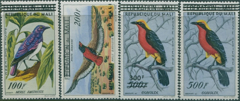 Malí 1960 SG17-20 Birds REPUBLIQUE DU MALI ovpts MNH Foto 1 de 1
