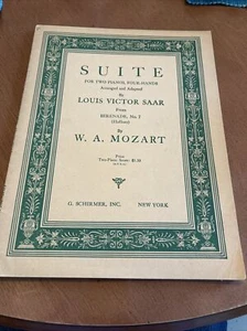 Mozart Serenade No 7 Suite Duet Sheet Music 2 Pianos 4 Hands 1927 Saar Haffner - Picture 1 of 2