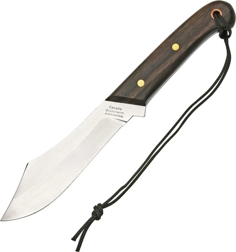 Grohmann Deer Moose Fixed Knife 5.75" Stainless Steel Full Blade Rosewood Handle - Image 1 of 1