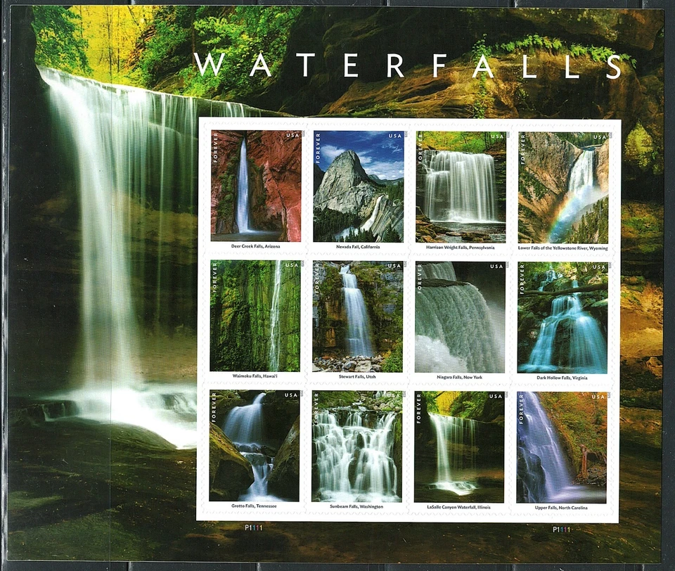 Mint US Waterfalls Pane of 12 Forever Stamps Scott# 5800 (MNH) - Image 1 of 1
