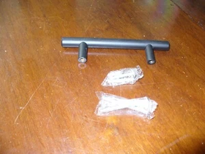 PD201SBK76 Black Steel Kitchen Cabinet T Bar Handles - Set of 24 NEW!! - Picture 1 of 7