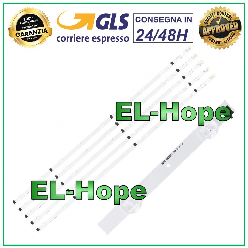 KIT 5 BARRE STRIP LED TV SAMSUNG D2GE-320SC1-R0 UE32F4000 UE32F5000A UE32F5030A - Immagine 1 di 1