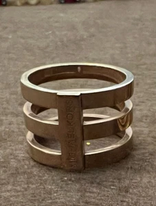Michael Kors Gold Copper Tone 3 Stack Wide Barrel Ring Band Size 7 (1 Ring) - Picture 1 of 2
