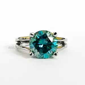 3 KT Blu Creato IN Laboratorio Anello Diamante Ottimi Splendere VVS1 Certificato - Foto 1 di 5