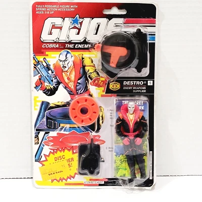 GI Joe Destro Action Figure 1991 Hasbro Cobra Enemy Weapons Supplier ARAH V3 NEW - Image 1 of 4