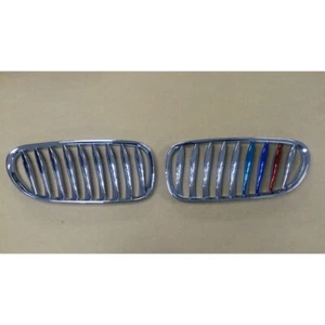 Chrome + M-Color Front Hood Grille Fits For BMW Z4 E85 E86 Coupe Cabriolet 03-08 - Picture 1 of 4
