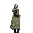 Hot Sale Women Coat Hooded Bodywarmer Padded Long M-3Xl Sleeveless Gilet