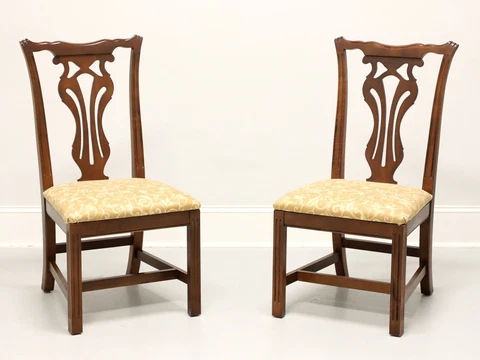 KNOB CREEK Mahogany Chippendale Dining Side Chairs - Pair C Cover