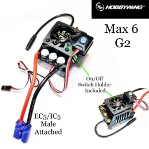 RCP-RTR Hobbywing EZRUN Max 6 G2 ESC 3-8s 200 amperios HV BEC (1)EC5/IC5 macho conectado - Imagen 1 de 24