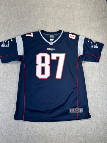 Nike NFLJersey Youth XL On Field Patriots #87 Gronkowski Blue Cover