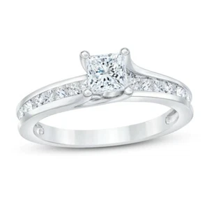Diamond Engagement Ring, 1CT TW, Princess-Cut, 14k White Gold - Picture 1 of 3
