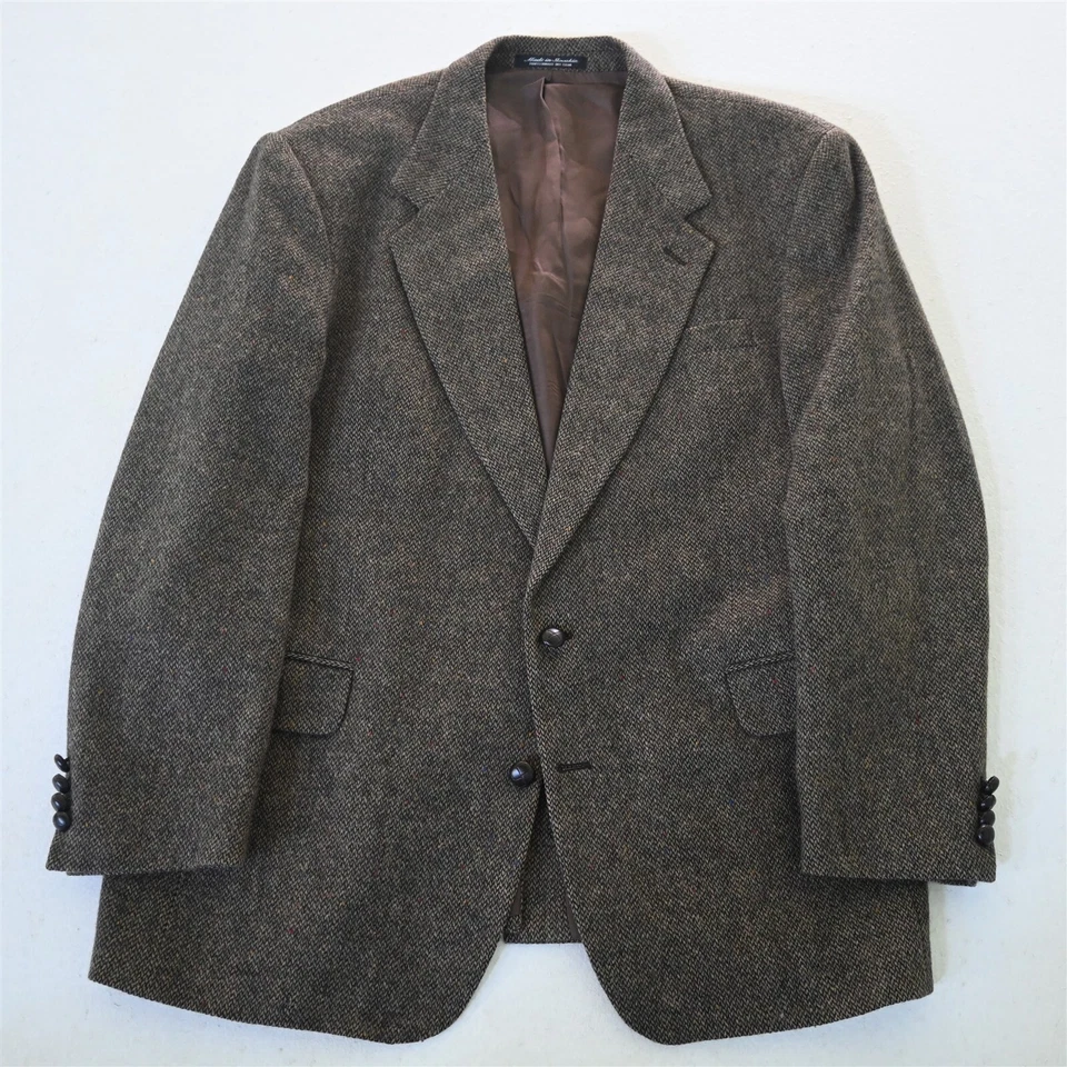 De Colección Robert Stock 44L Marrón Espiga Tweed Hombres Blazer Traje Chaqueta Abrigo Deportivo Foto 1 de 4