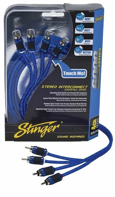 Stinger SI6412 6000 Series 12 ft. 4 Channel OFC Twisted RCA Interconnect Cable - Image 1 of 1
