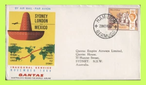 Bahamas 1964 Qantas Inaugural Service, Hamilton-Sydney über Mexiko Brief - Bild 1 von 2