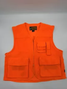 Trail Crest Blaze Orange XL Hunting Vest Game Pouch On Back Ammo Pockets Used - Picture 1 of 7