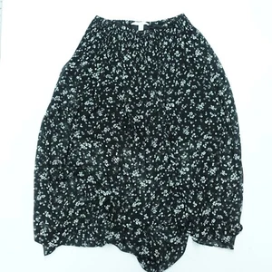 LC Lauren Conrad Mini Skort Women's Size XS Black Floral Elastic Waist Polyester - Picture 1 of 7