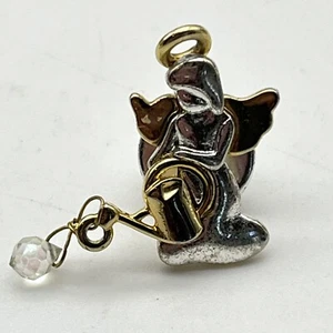 Angel Tie Tack Wings and Wishes Gardening Angel Silver Tone Lapel Pin - Picture 1 of 7