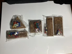 Vintage 80’s Wooden Peg Games Lot Of 6 Starburst Mind Magic 1987 NOS - Picture 1 of 4