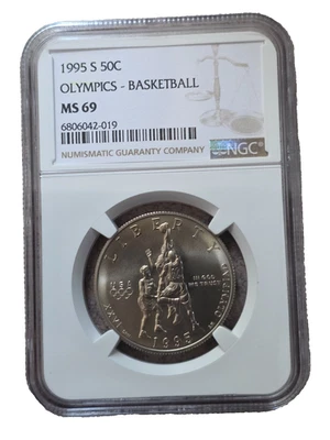 #5 – NGC 1995-S Olympics Baseball Commemorative Half Dollar – MS69 - Image 1 of 2