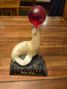 Decantador de whisky vintage CARSTAIRS WHITE SEAL EXHIBICIÓN DE BARRA DE PUBLICIDAD - Imagen 1 de 8