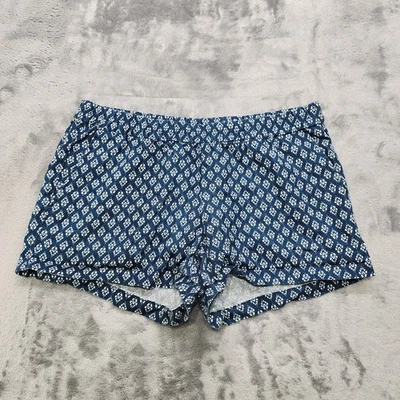 Pantalones Cortos Kut From The Kloth Mujer 8 Azul Estampado Geométrico Lino Jansen Short Foto 1 de 4