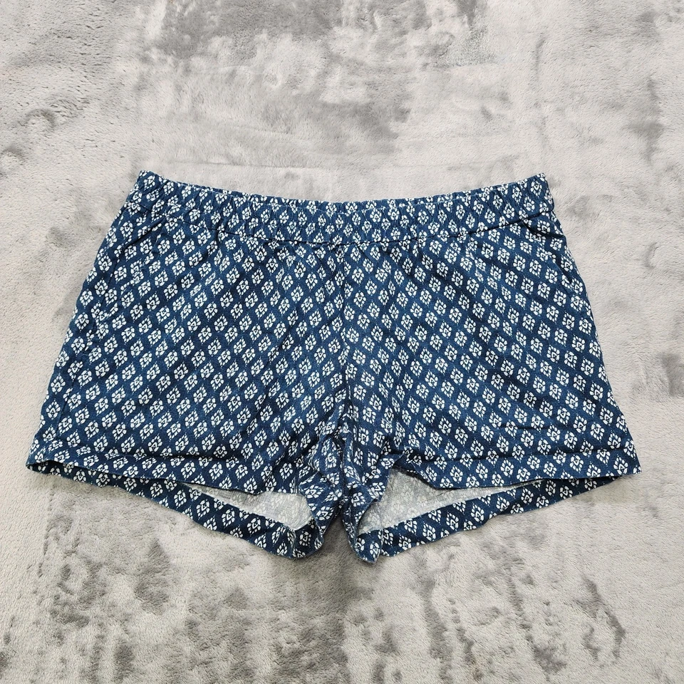 Shorts Kut From The Kloth Feminino 8 Azul Geométrico Estampado Linho Jansen Short - Imagem 1 de 4