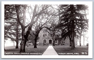 K40/ Forest Grove Oregon RPPC Postcard c40s Marsh Hall Pacific University 446 - Picture 1 of 2