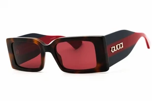 GUCCI GG1860S 002 Sonnenbrille Havana Gestell rote Gläser 52 mm - Bild 1 von 4