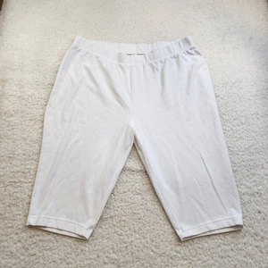 Blair Cropped Bermuda Shorts 2XL Petite White Pull On Elastic Waist Stretch - Picture 1 of 9