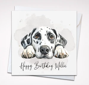 Personalised Dalmation Dog Card | Birthday or Mother’s/Father’s Day - Picture 1 of 3