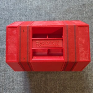 Vintage Rolykit Roll-Up Storage Box Portable Organizer Case Red As Seen on TV - Picture 1 of 5